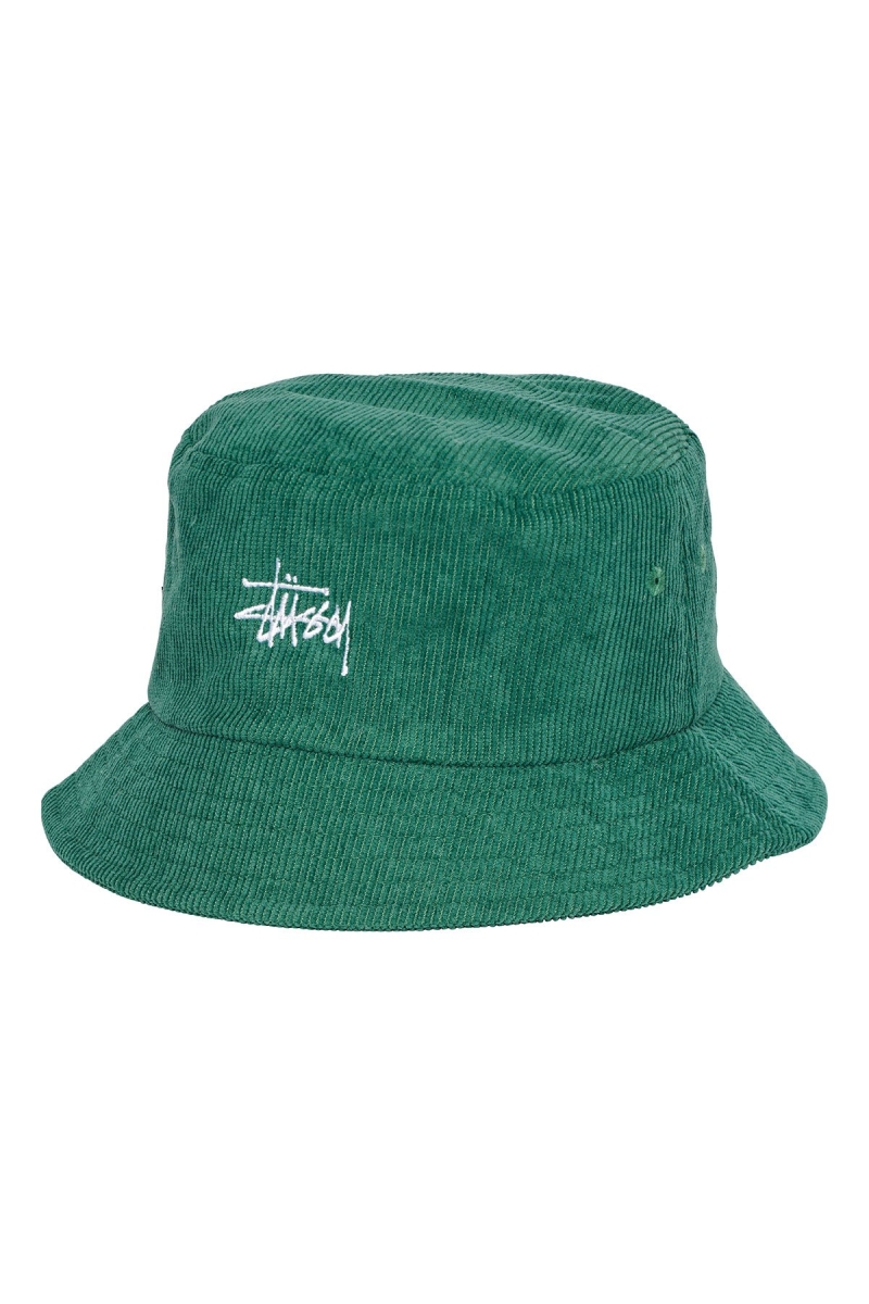 Stussy Graffiti Cord Bucket Women\'s Hats Green | IL0000443