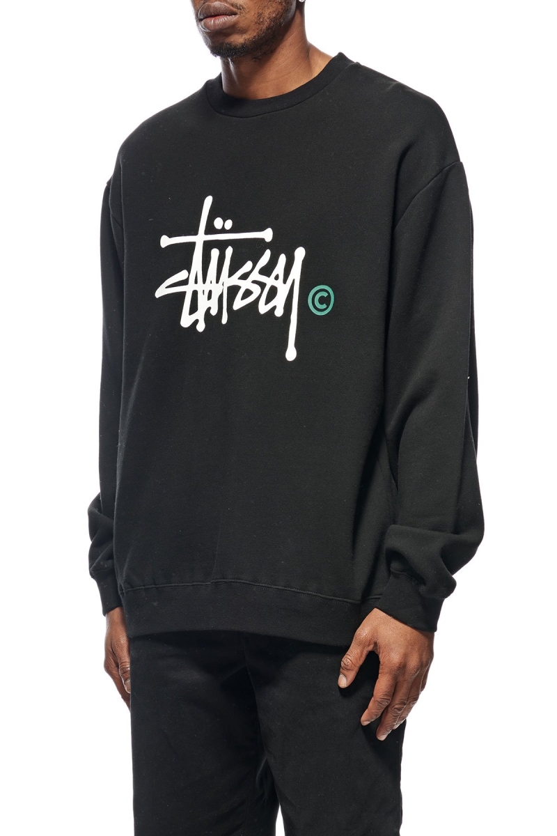 Stussy Graffiti Crew Men's Sweaters Black | IL0000835