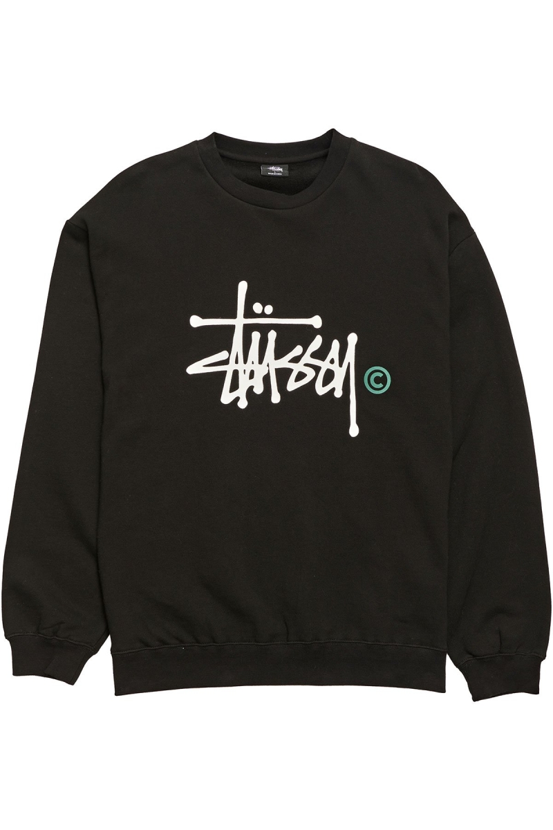 Stussy Graffiti Crew Men\'s Sweaters Black | IL0000835