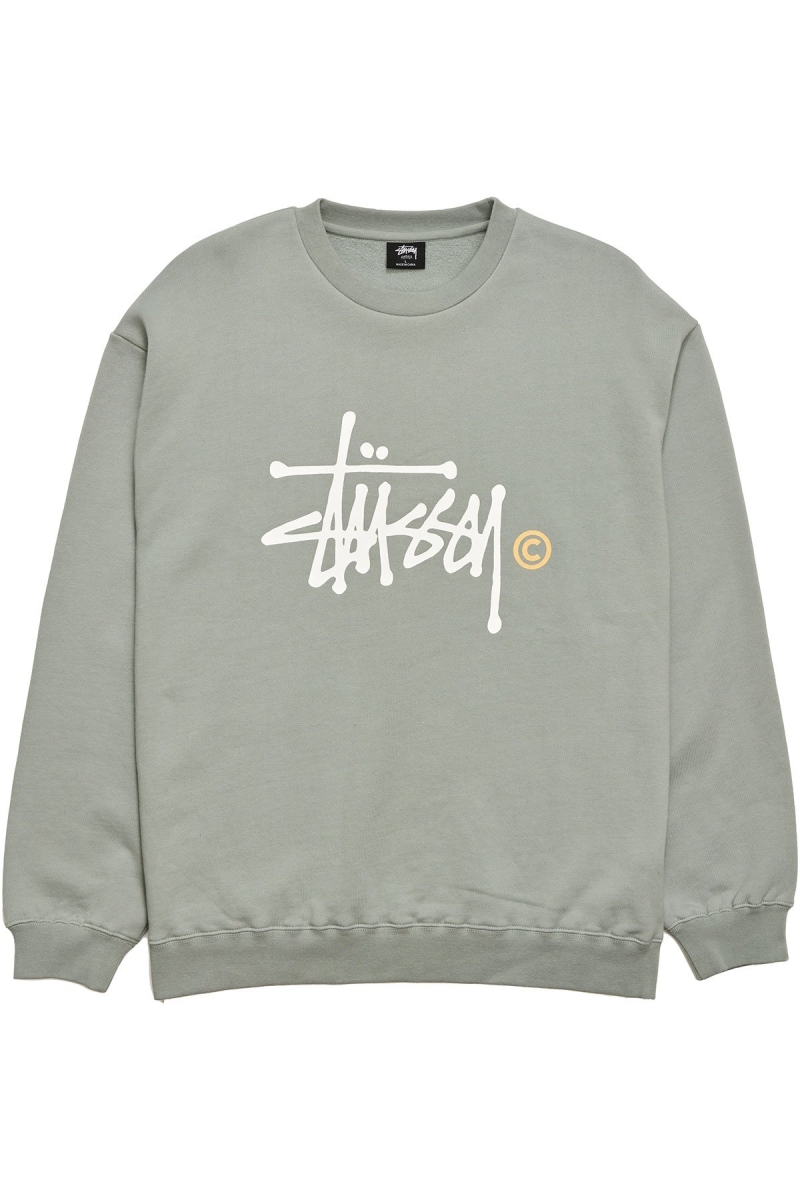 Stussy Graffiti Crew Men\'s Sweaters Green | IL0000837