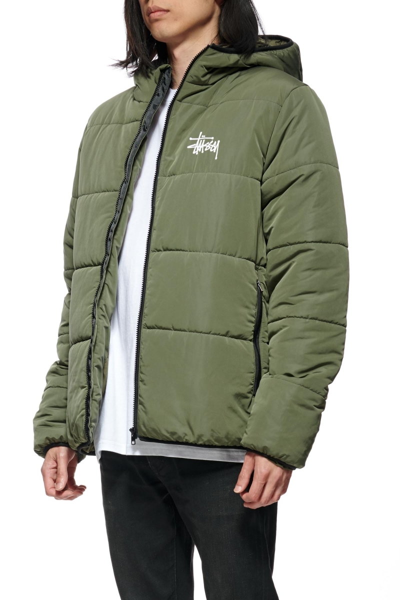 Stussy Graffiti Lightweight Puffa Men's Jackets Green | IL0000341