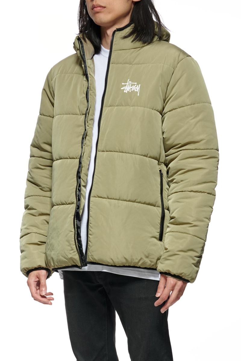 Stussy Graffiti Lightweight Puffa Men's Jackets Brown | IL0000343