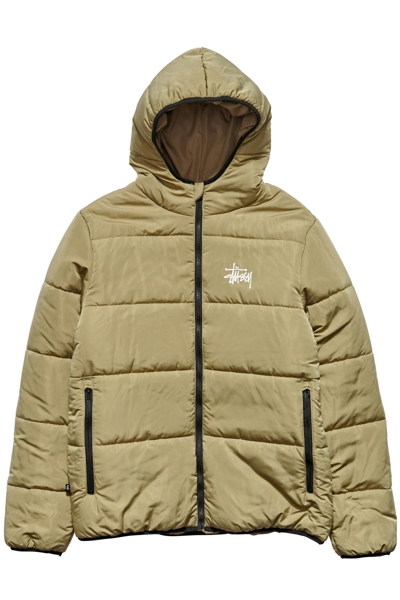 Stussy Graffiti Lightweight Puffa Men\'s Jackets Brown | IL0000343