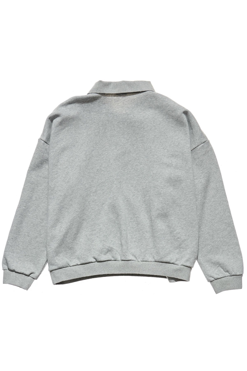 Stussy Graffiti OS Fleece Polo Women's Sweaters Grey | IL0000839