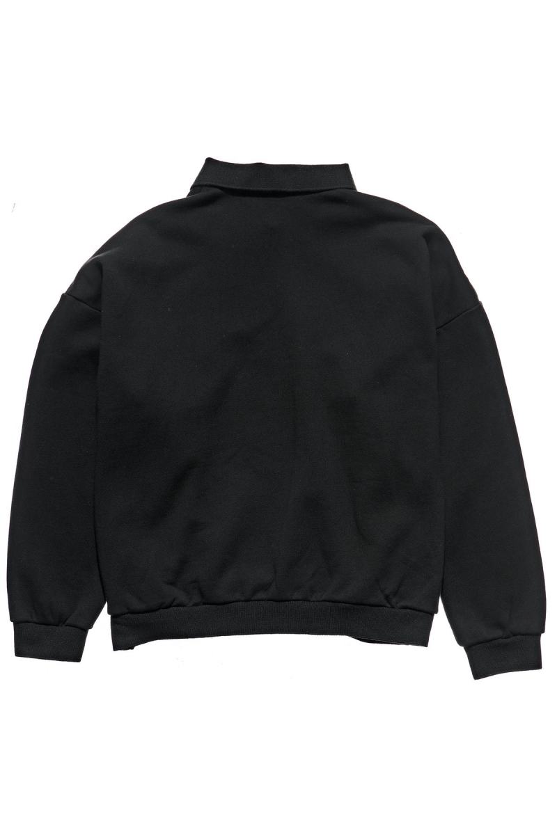 Stussy Graffiti OS Fleece Polo Women's Sweaters Black | IL0000840