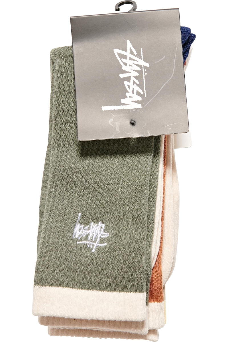 Stussy Graffiti Panel (3 Pack) Women's Socks Orange | IL0000732