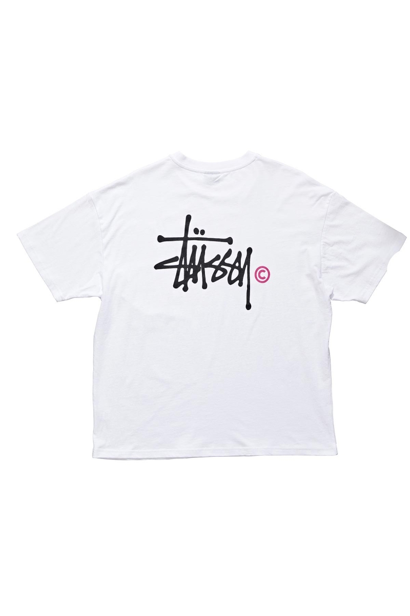 Stussy Graffiti Pigment Relaxed Women's T Shirts White | IL0000181