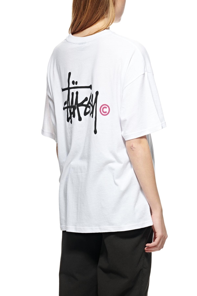 Stussy Graffiti Pigment Relaxed Women's T Shirts White | IL0000181