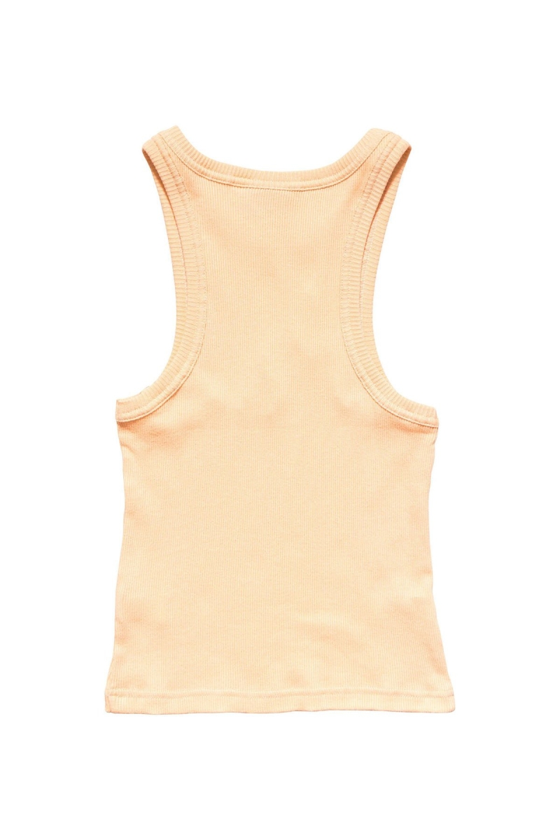 Stussy Graffiti Rib Cutaway Women's Tanks Yellow | IL0000964