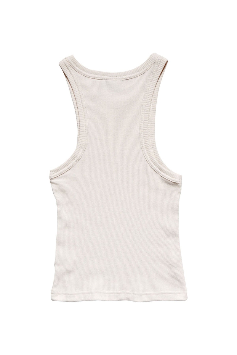 Stussy Graffiti Rib Cutaway Women's Tanks White | IL0000965