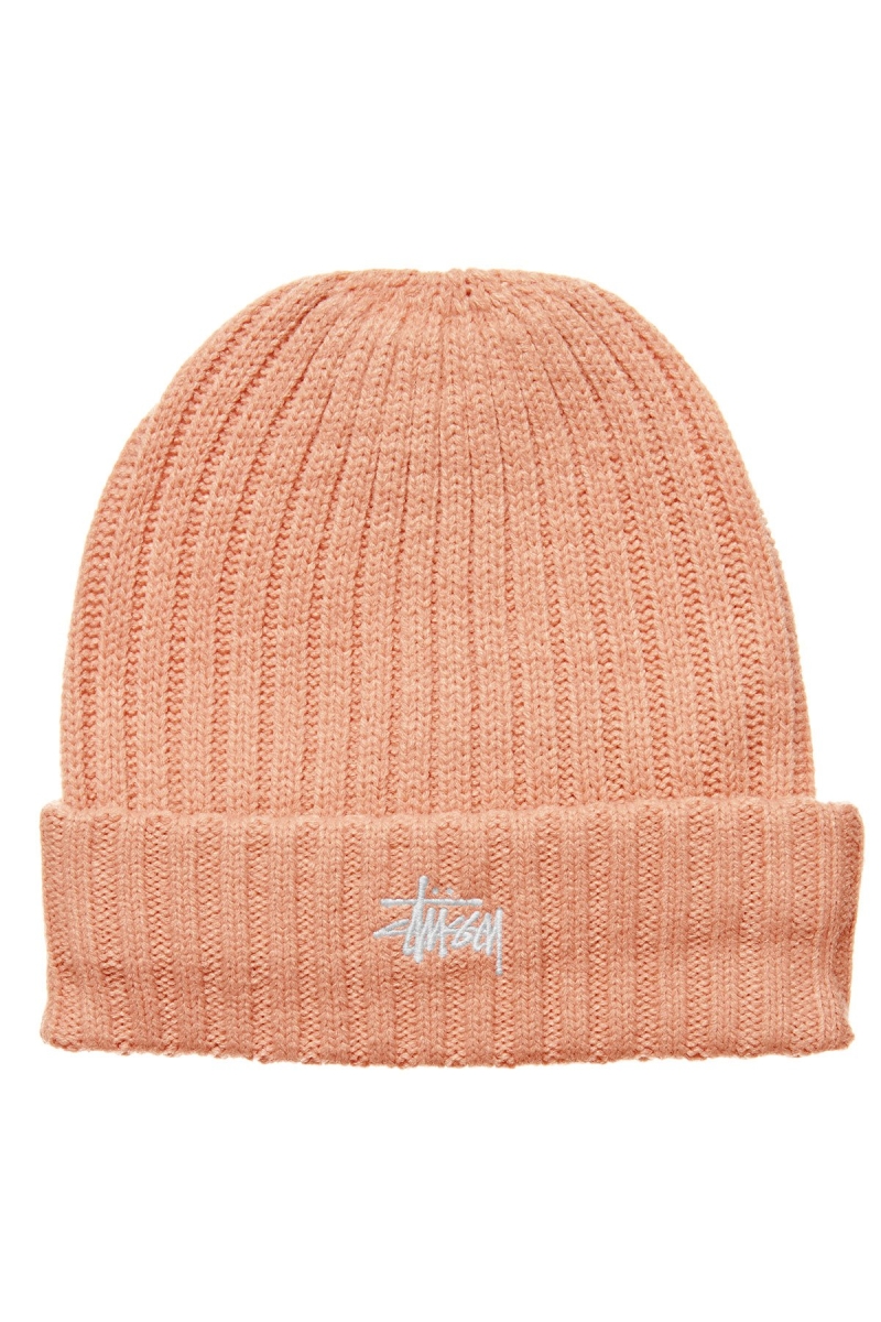 Stussy Graffiti Rib Knit Beanie Women\'s Hats Orange | IL0000454