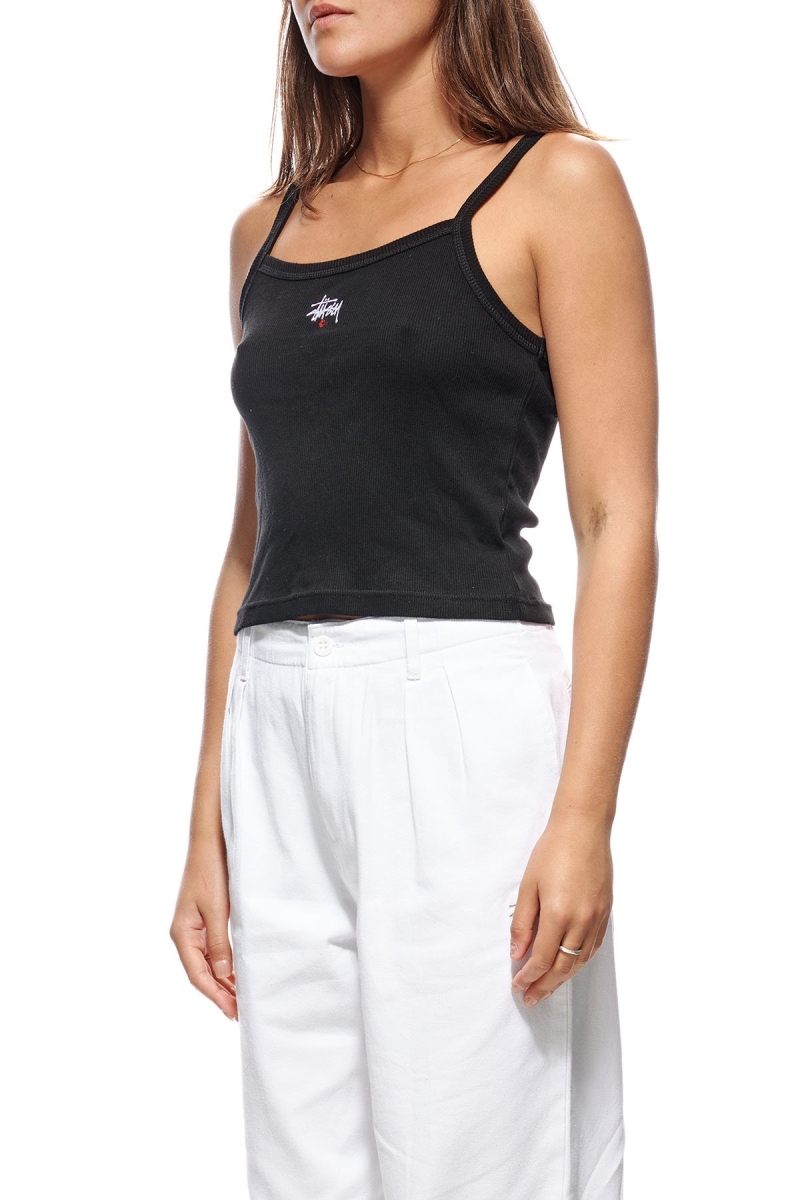 Stussy Graffiti Rib Women's Singlets Black | IL0000716