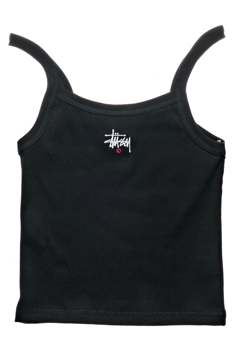 Stussy Graffiti Rib Women\'s Singlets Black | IL0000716