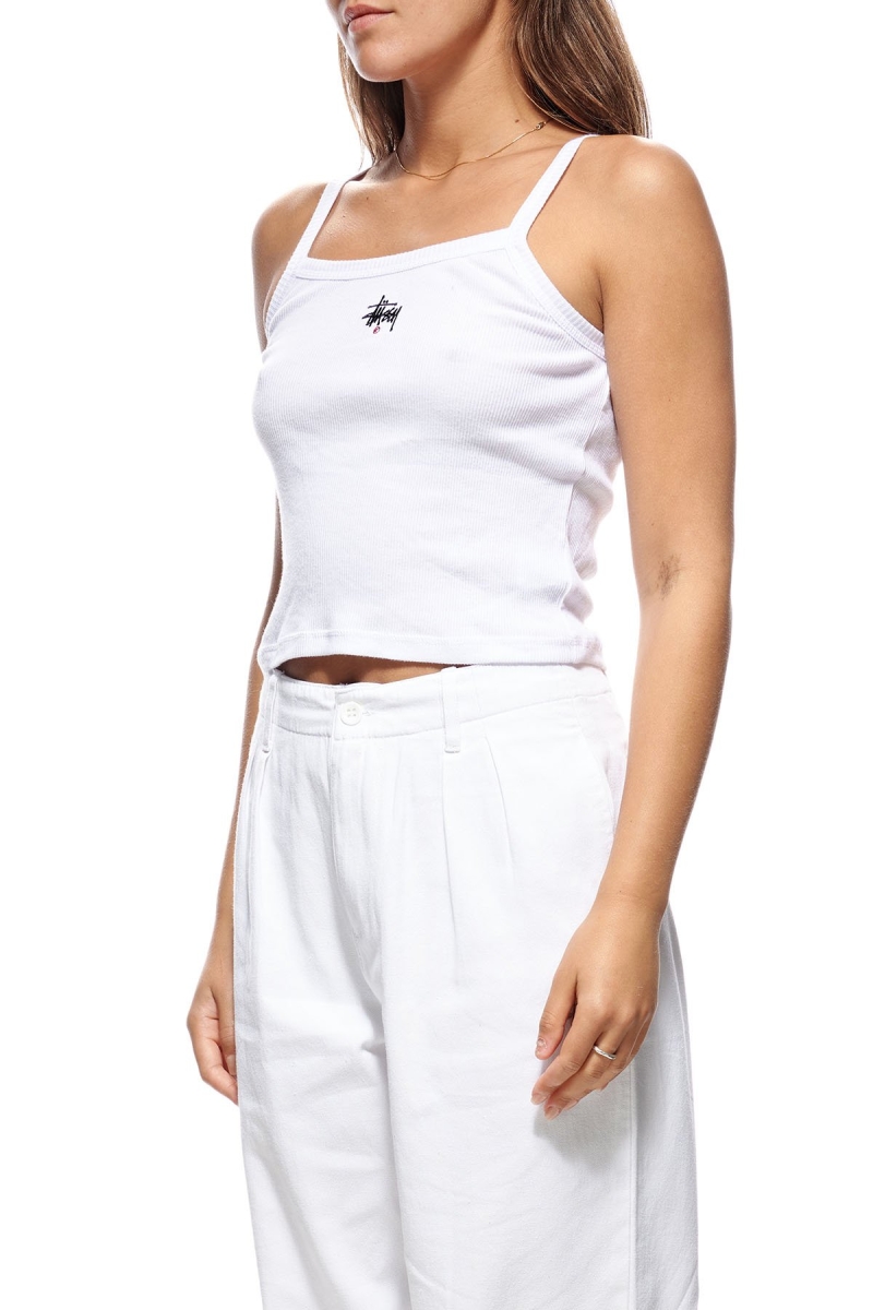 Stussy Graffiti Rib Women's Singlets White | IL0000718