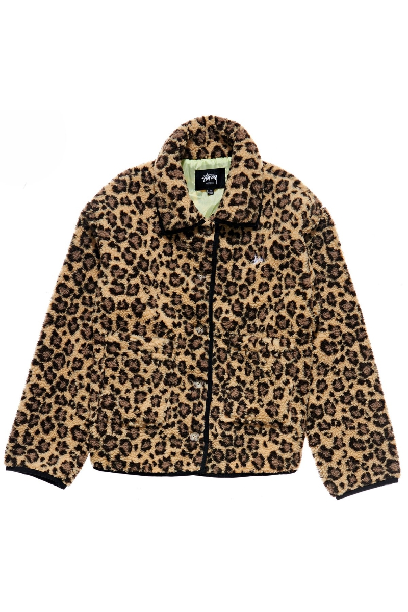 Stussy Graffiti Sherpa Coaches Women\'s Jackets Black | IL0000345