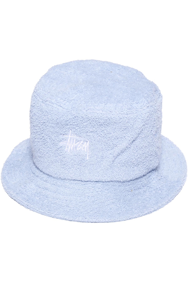 Stussy Graffiti Terry Bucket Men\'s Hats Blue | IL0000462