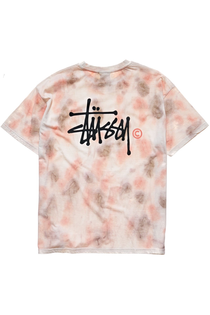 Stussy Graffiti Tie Dye Relaxed Women's T Shirts Pink | IL0000193