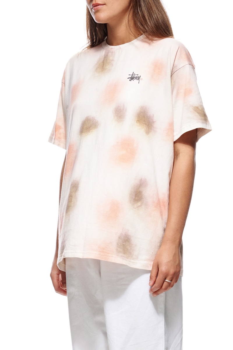 Stussy Graffiti Tie Dye Relaxed Women's T Shirts Pink | IL0000193