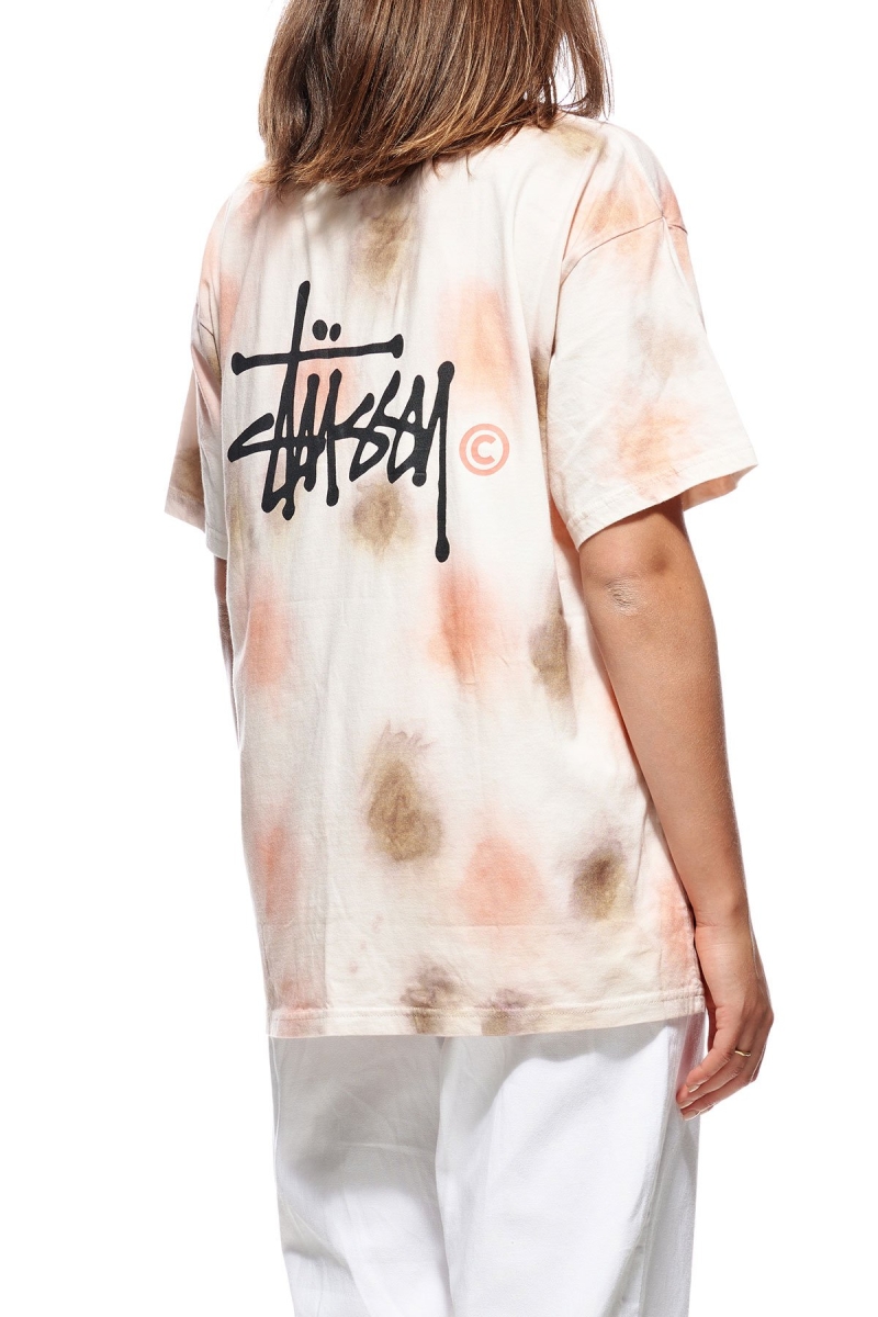 Stussy Graffiti Tie Dye Relaxed Women's T Shirts Pink | IL0000193