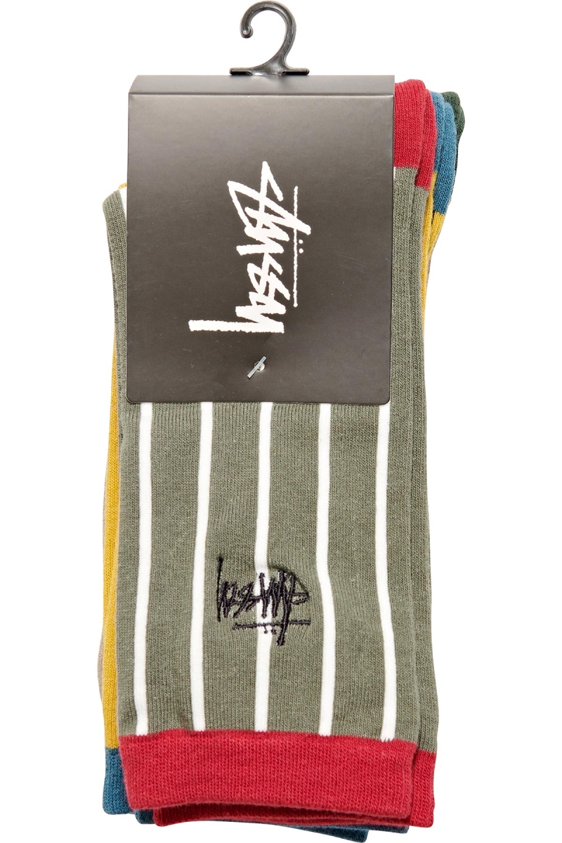 Stussy Graffiti Vert (3 Pack) Men's Socks Orange | IL0000738