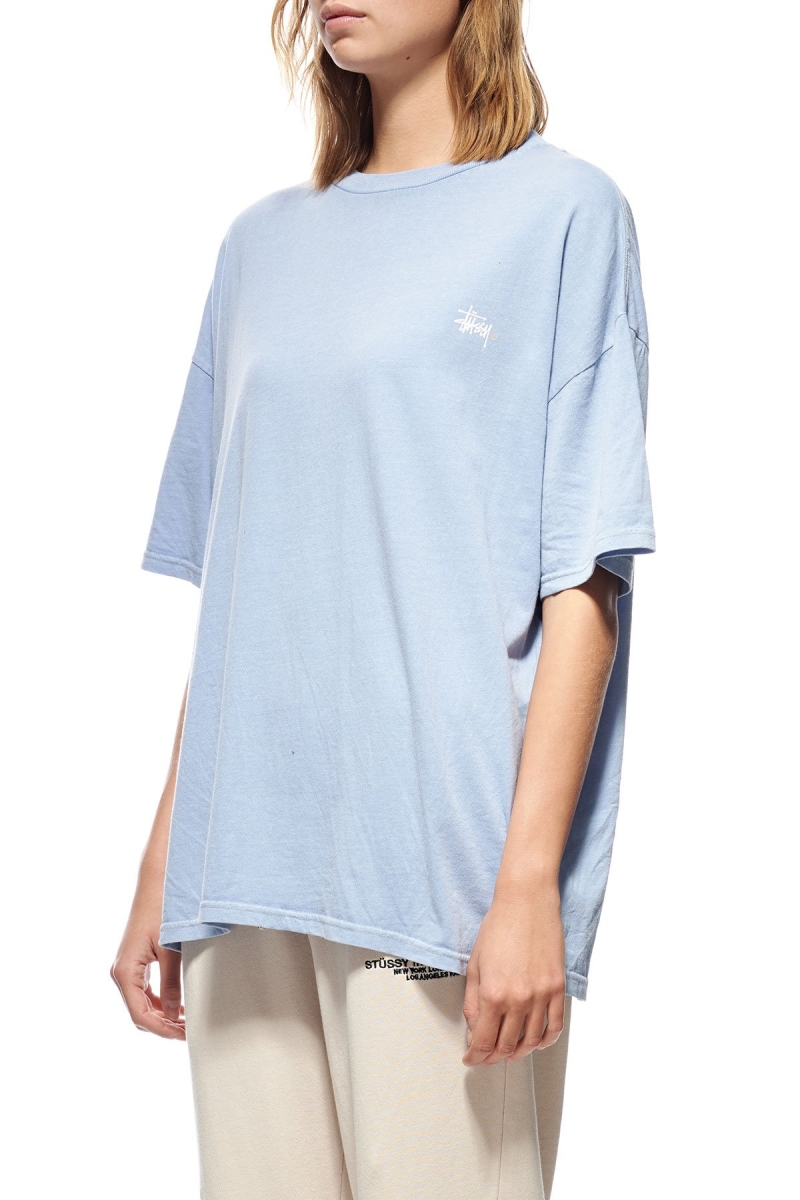 Stussy Graffiti Women's T Shirts Blue | IL0000192