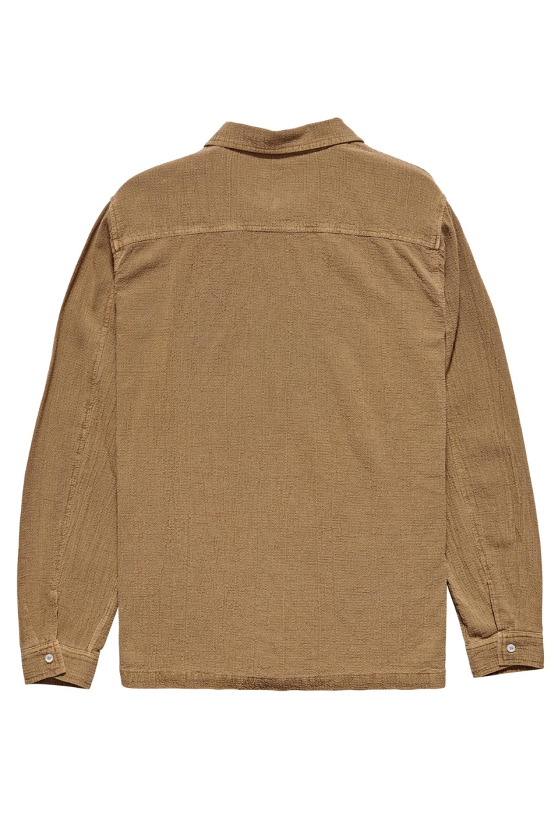 Stussy Grid Seersucker LS Men's Shirts Brown | IL0000308