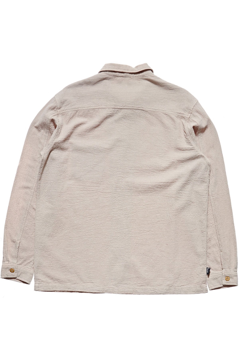 Stussy Grid Seersucker LS Men's Shirts Grey | IL0000310