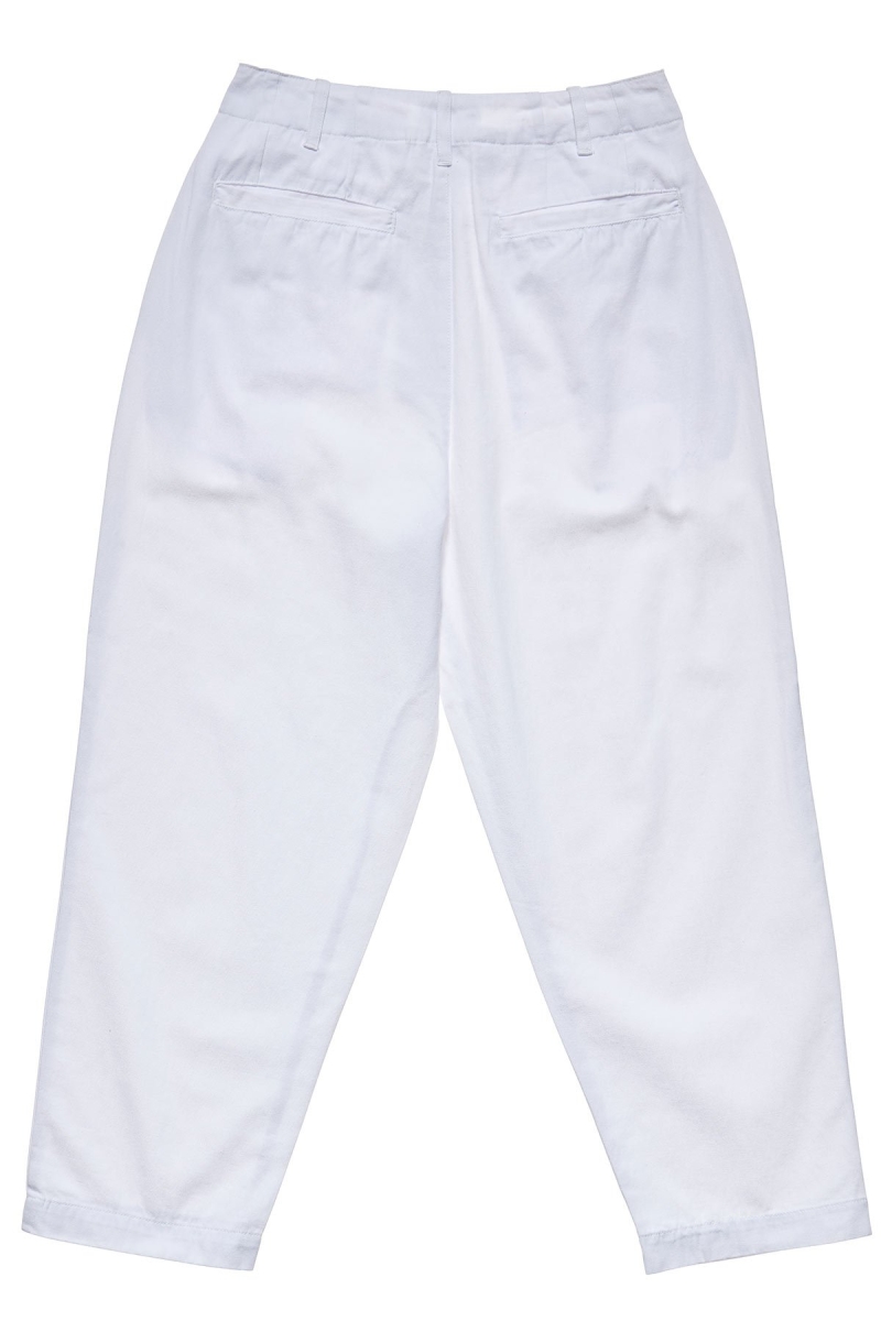 Stussy Harlan Cropped Pleat Women's Pants White | IL0000558