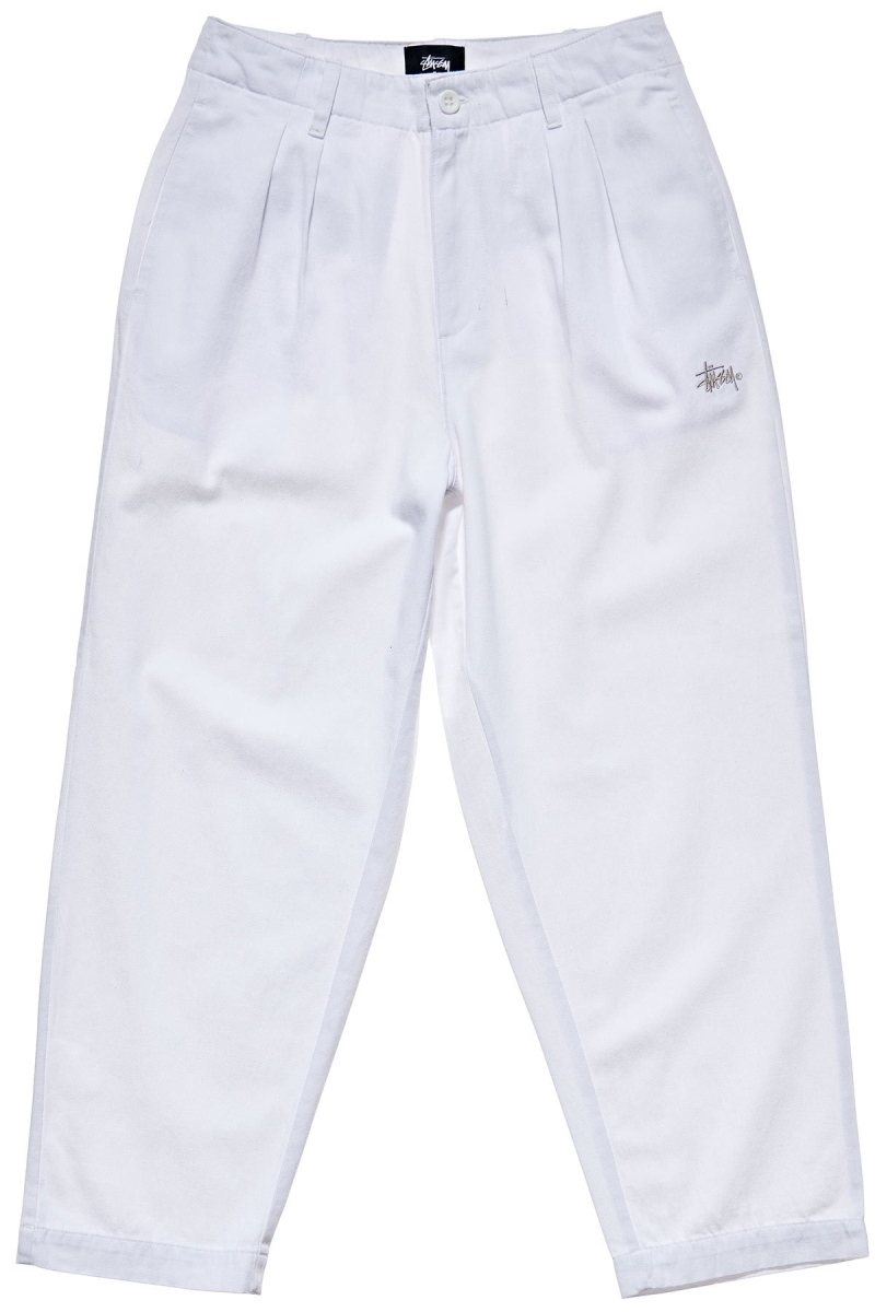 Stussy Harlan Cropped Pleat Women\'s Pants White | IL0000558