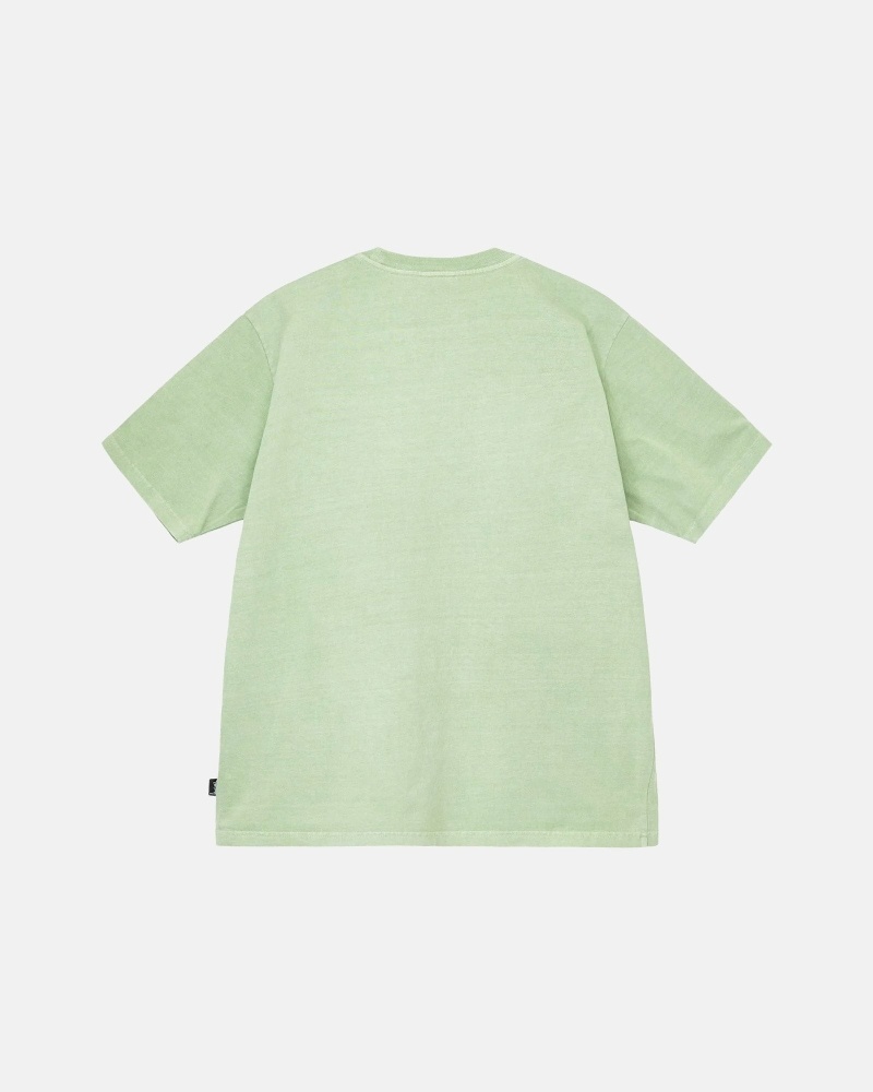 Stussy Heavyweight Pigment Dyed Crew Men's T Shirts Green | IL0000194