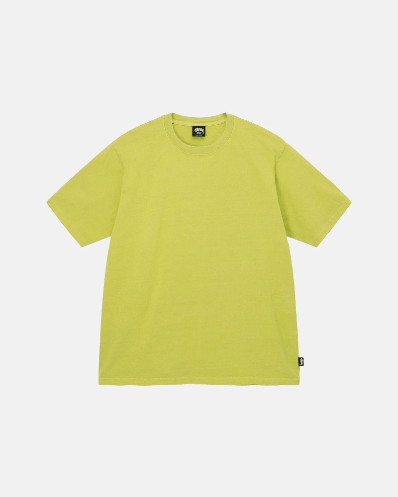 Stussy Heavyweight Pigment Dyed Crew Men\'s T Shirts Light Green | IL0000196