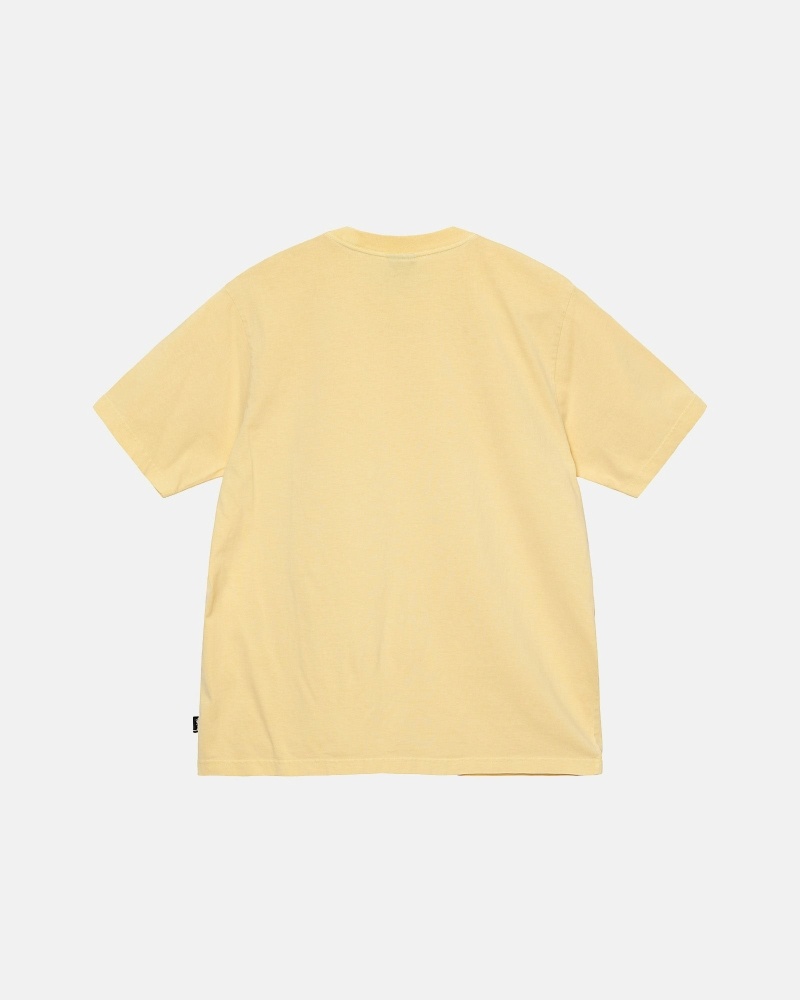 Stussy Heavyweight Pigment Dyed Crew Men's T Shirts Yellow | IL0000203