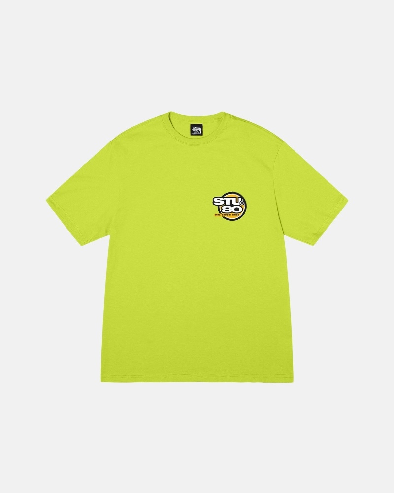 Stussy Hot 80 Men's T Shirts Light Green | IL0000217