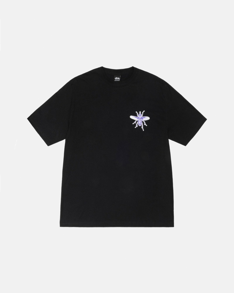 Stussy Housefly Men's T Shirts Black | IL0000218