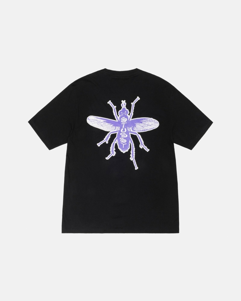 Stussy Housefly Men\'s T Shirts Black | IL0000218