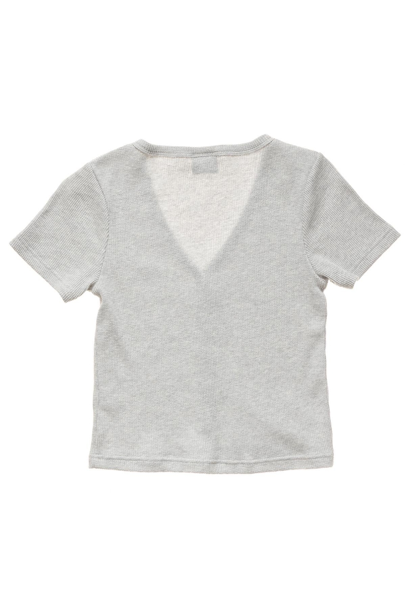 Stussy Hudson Waffle Women's T Shirts Grey | IL0000220