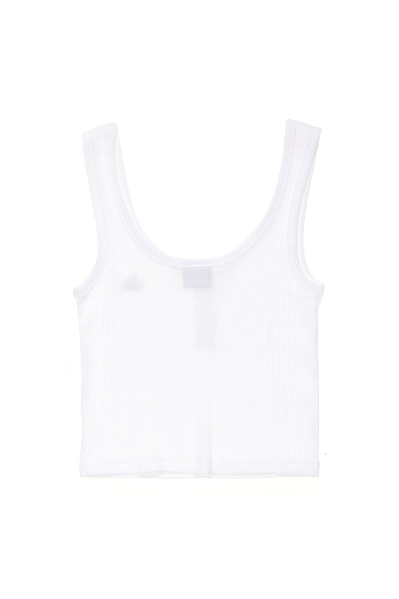 Stussy Hunt Waffle Women's Singlets White | IL0000719