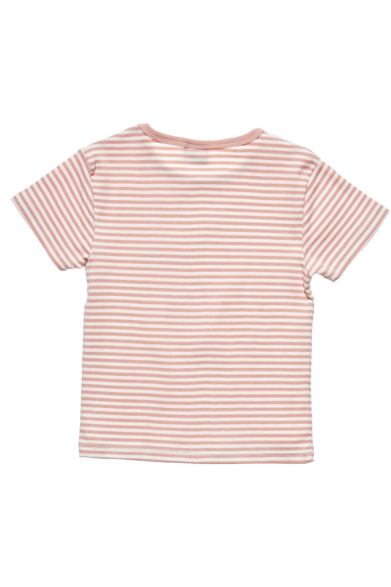 Stussy Hyde Stripe Rib Women's T Shirts Pink | IL0000222