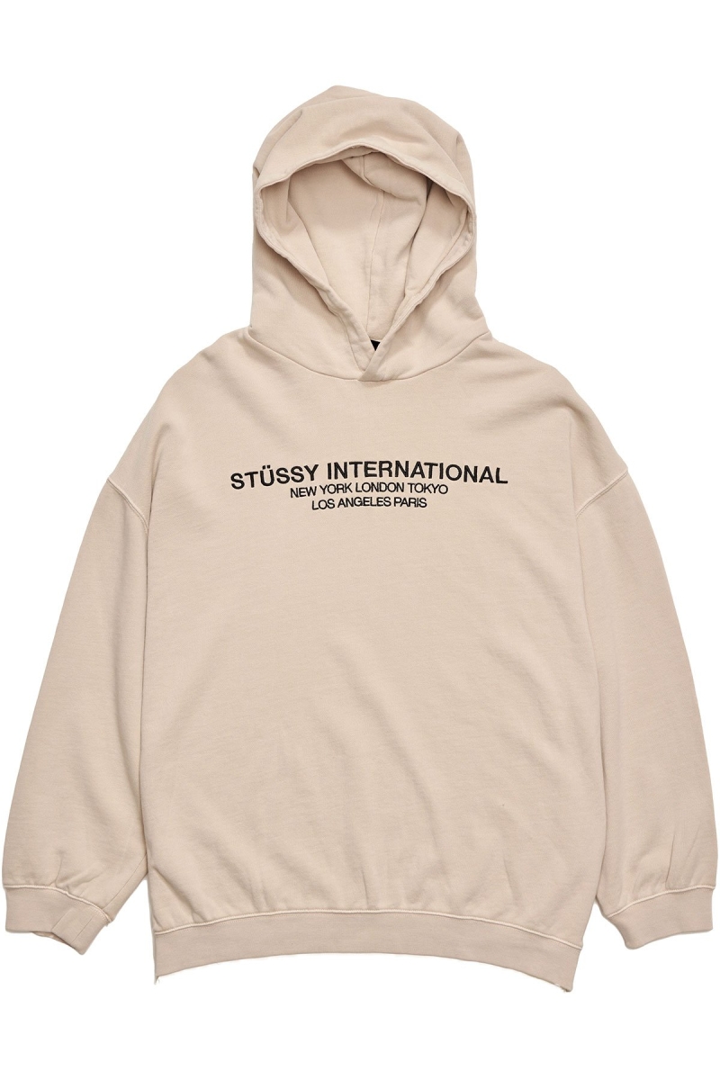 Stussy INT. Embroidered Women\'s Hoodies Orange | IL0000046