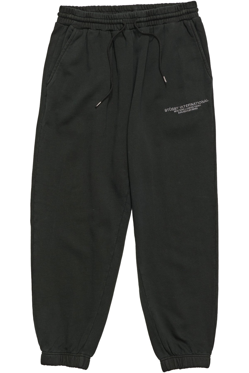 Stussy INT. Embroidered Women\'s Track Pants Black | IL0000985