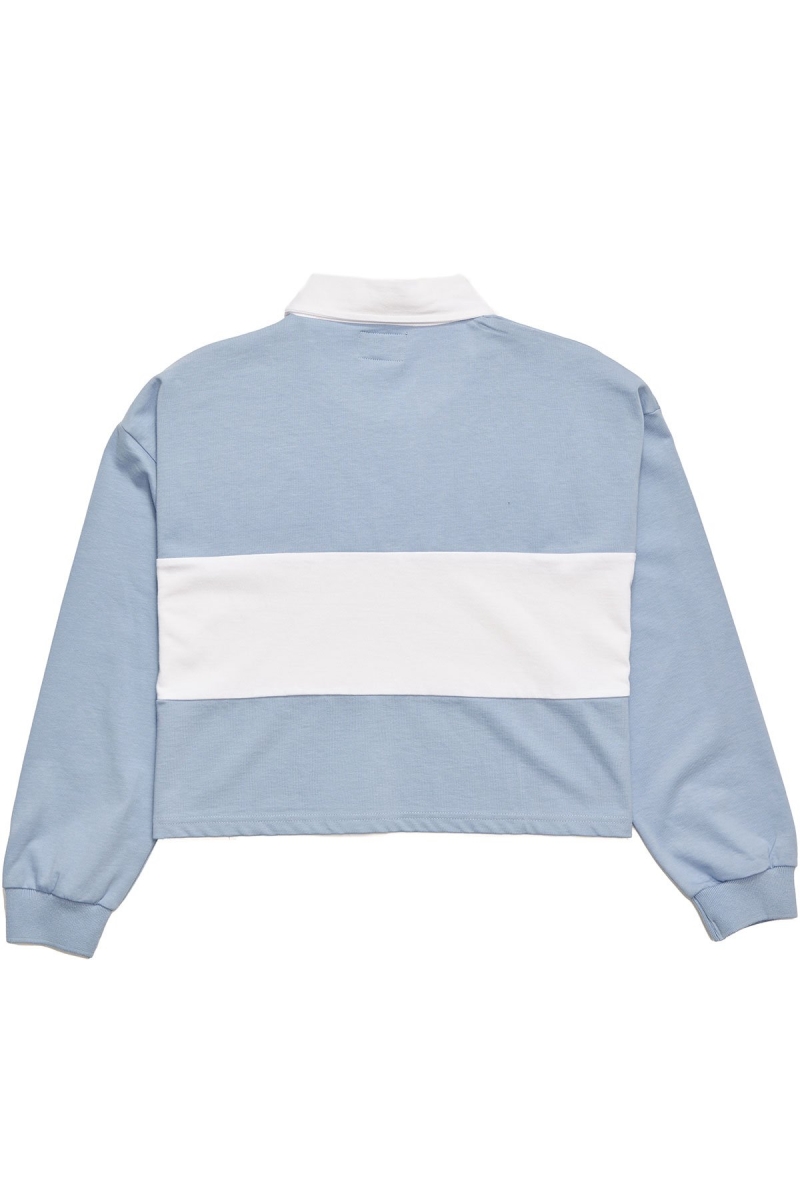 Stussy INT. Panelled Rugby Women's Sweatshirts Blue | IL0000929