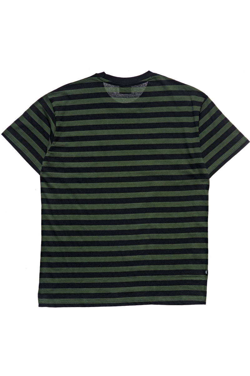 Stussy International Stripe SS Men's T Shirts Green | IL0000224