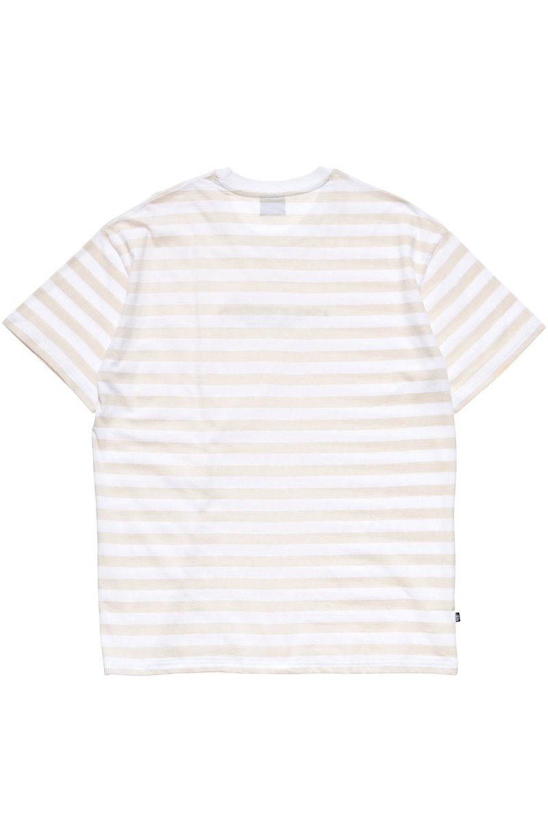 Stussy International Stripe SS Men's T Shirts Orange | IL0000225