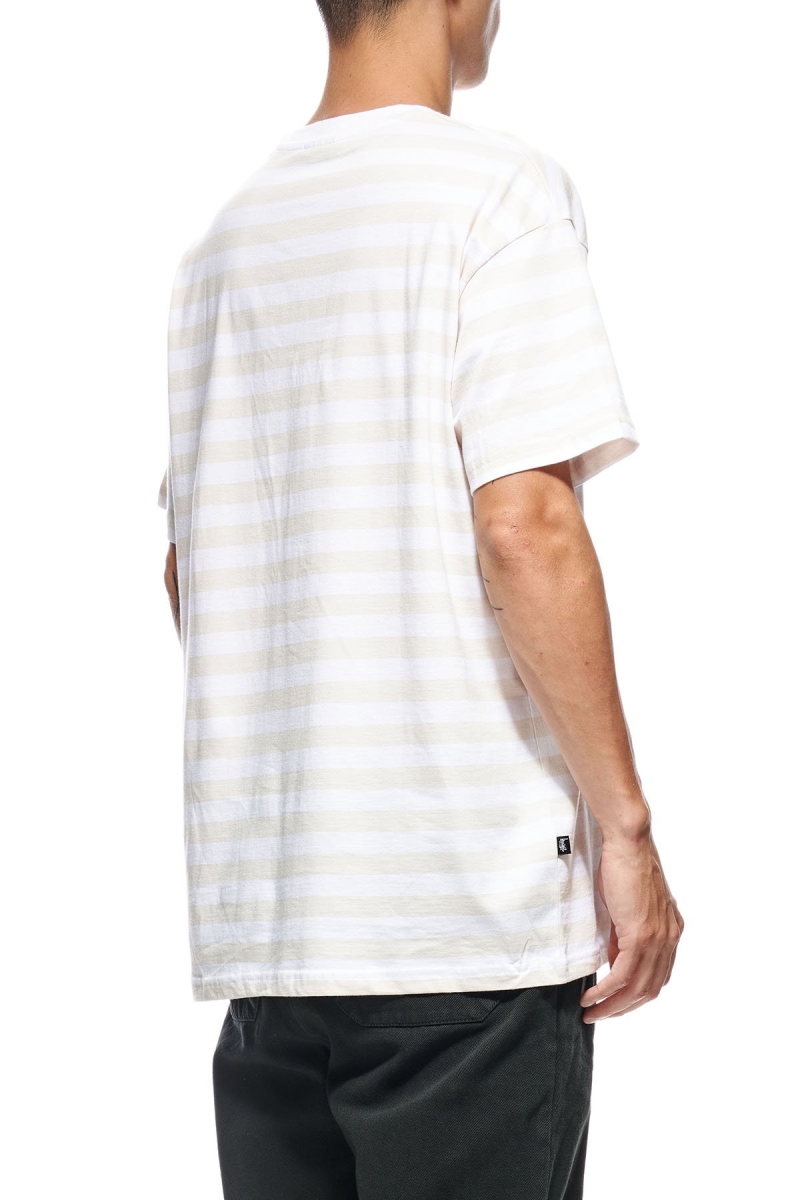 Stussy International Stripe SS Men's T Shirts Orange | IL0000225