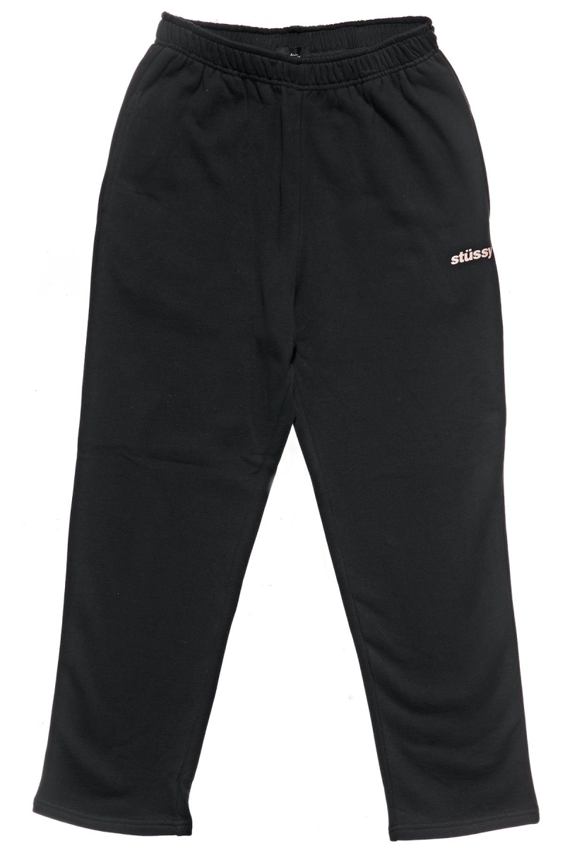 Stussy Italic Crop Sweatpant Women\'s Sweatpants Black | IL0000879