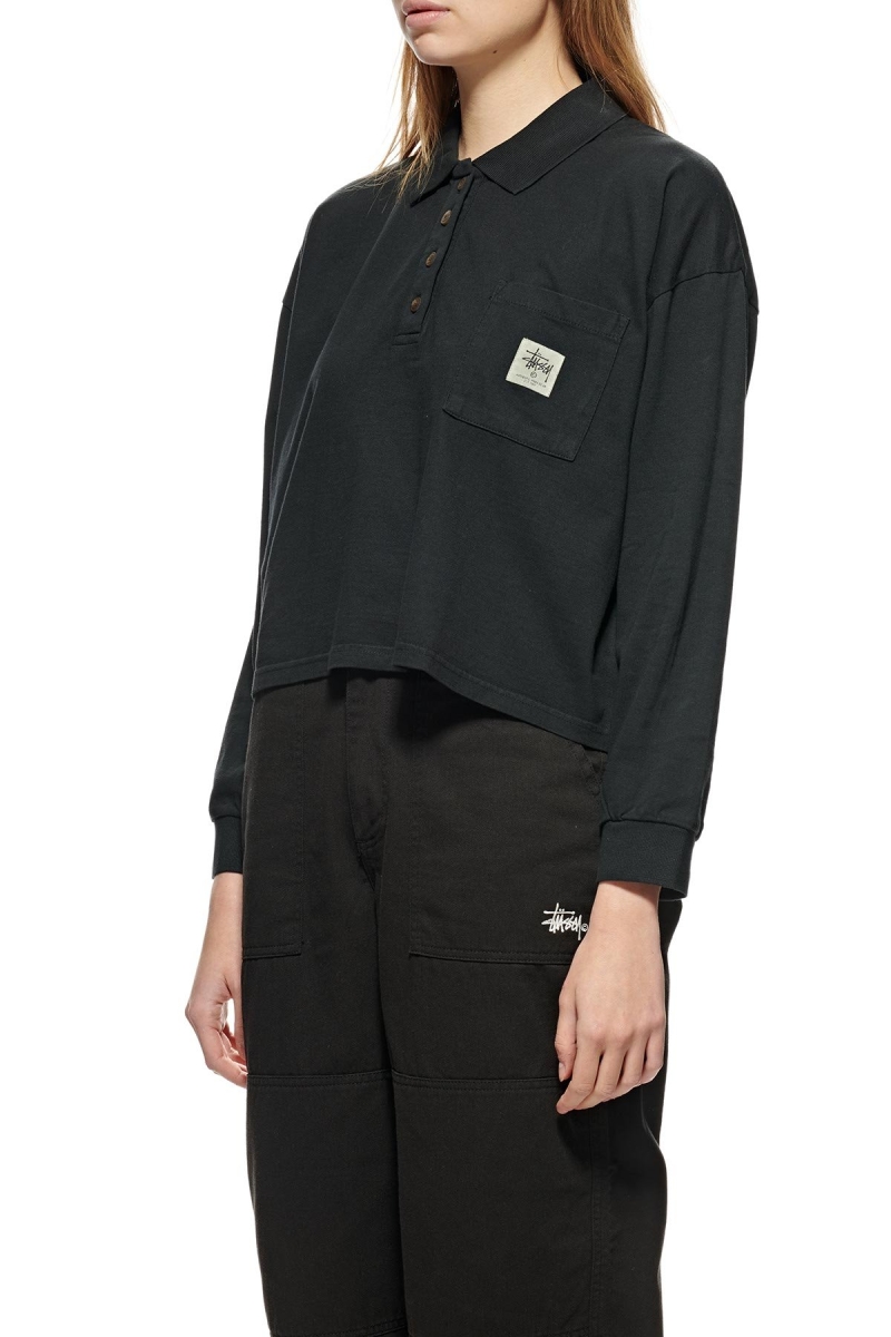 Stussy Jensen Relaxed Rubgy Women's Shirts Black | IL0000315