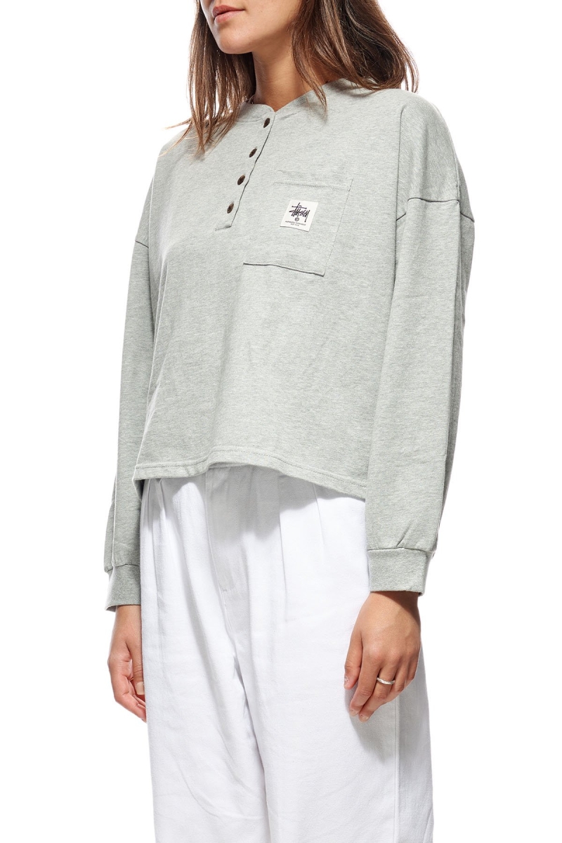 Stussy Jerome Henley Women's Sportswear Grey | IL0000772