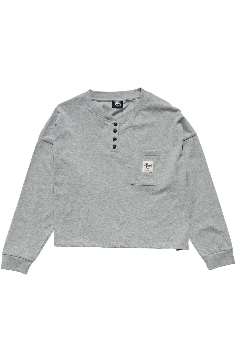 Stussy Jerome Henley Women\'s Sportswear Grey | IL0000772