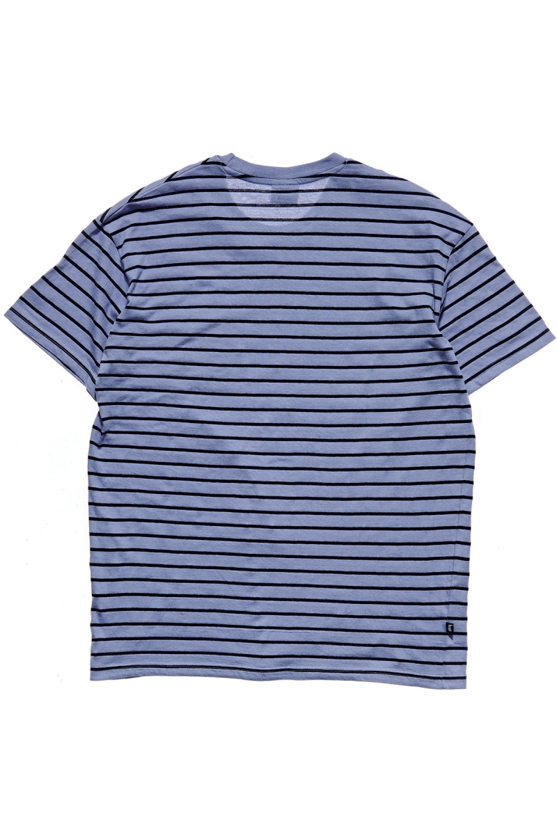 Stussy Kalorama Stripe SS Men's T Shirts Blue | IL0000230