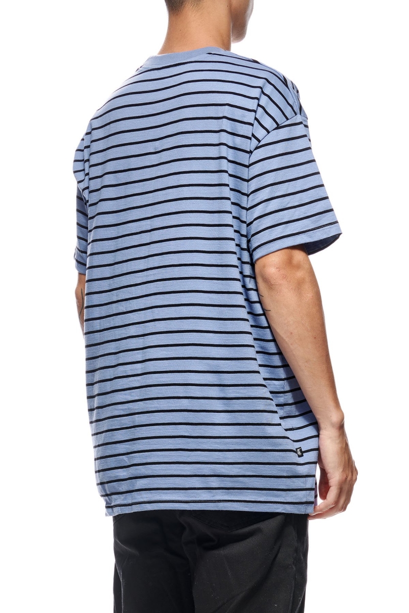 Stussy Kalorama Stripe SS Men's T Shirts Blue | IL0000230